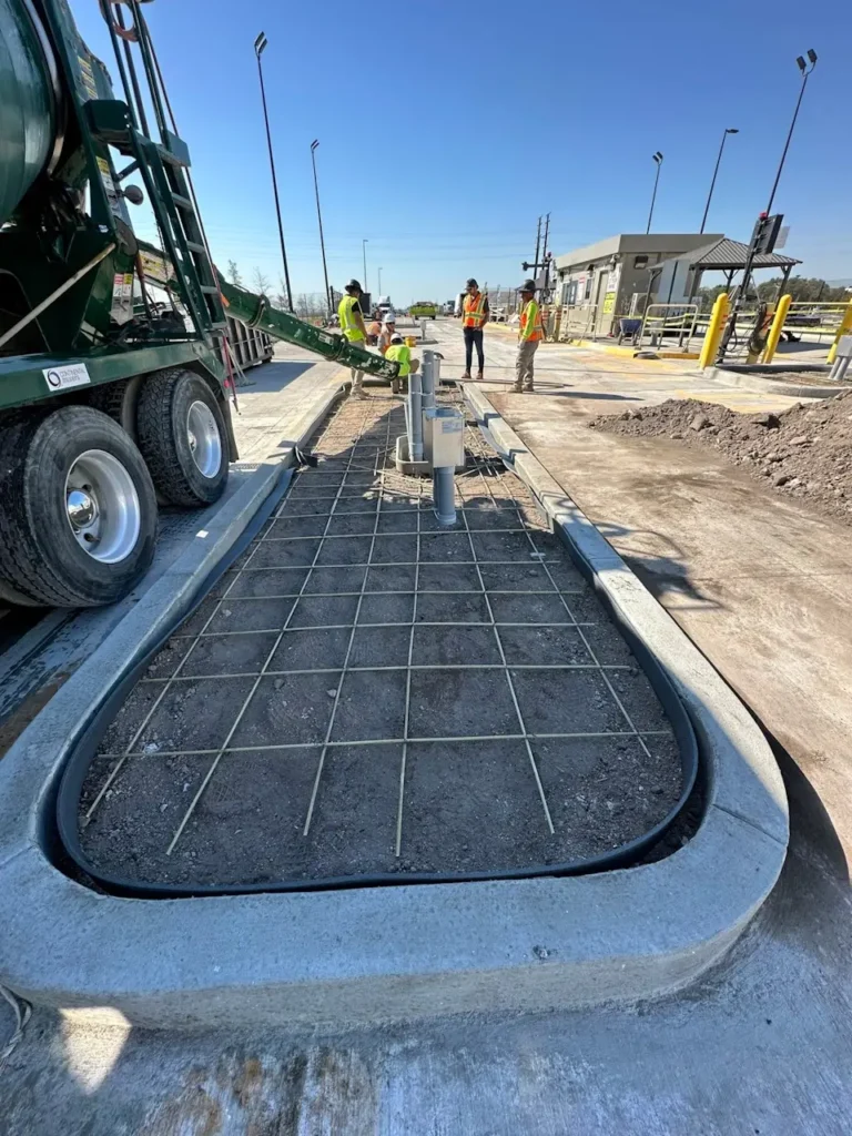 Filling concrete pad in commercial project